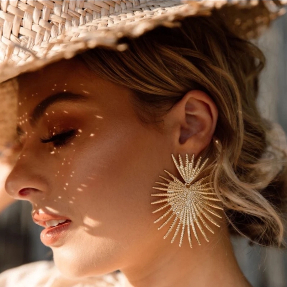 Sunburst Large Statement Earrings - image 1